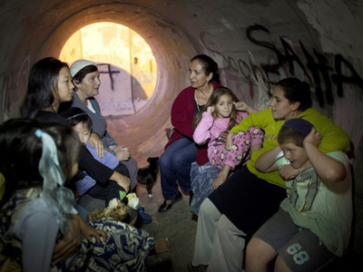 Israelis Taking Shelter in Kiryat Malachi Nov 15